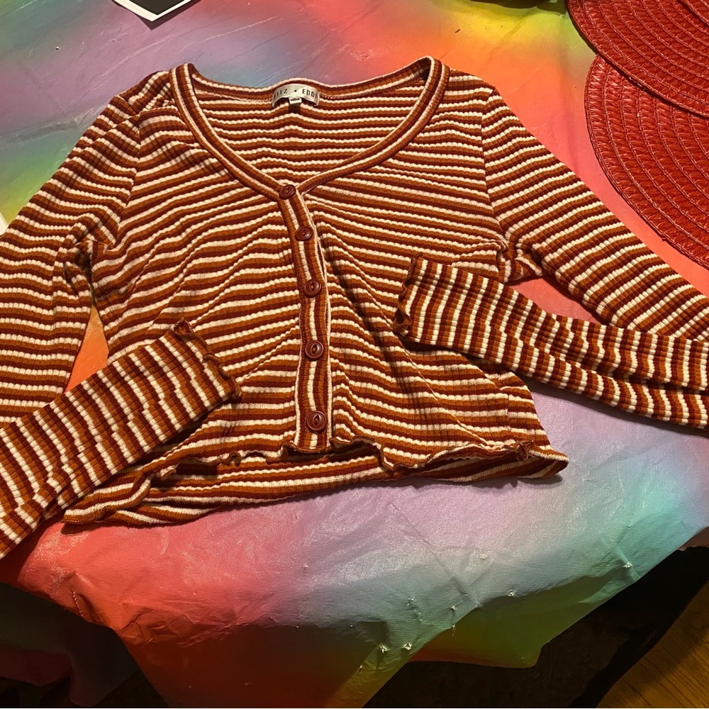 Striped Red and White Crop Top